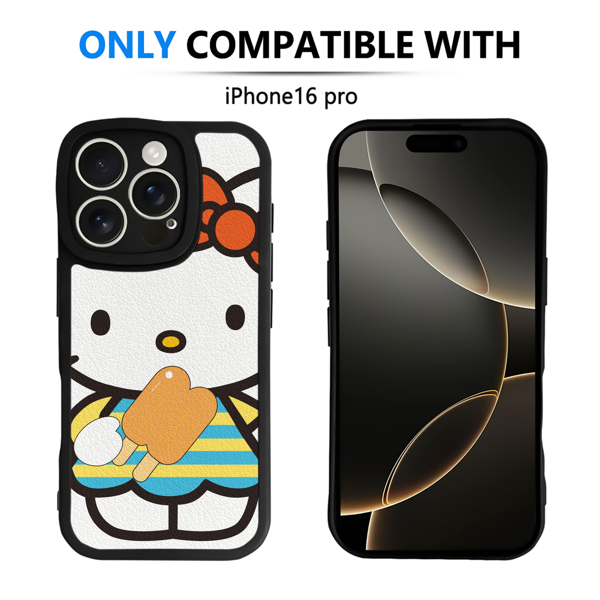 （画像用） Hello Kitty ハローキティ 【iPhone 16シリーズ対応】シリコンスマホケース（レザー調） 材質：シリコン